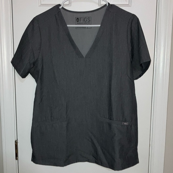 Figs Medium Casma Top in Heather Grey - Picture 1 of 3